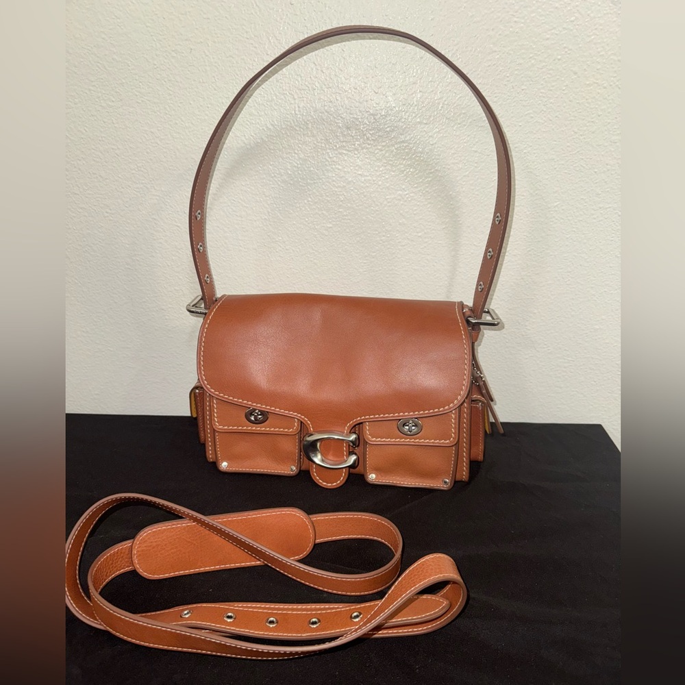 Coach Cargo Western Turn-Lock Soft Tabby Shoulder Bag in Burnished Amber